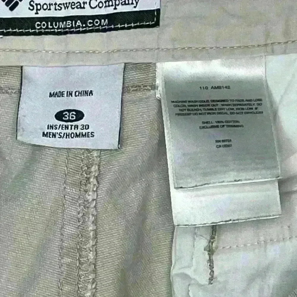 “Columbia Men’s Beige Outdoor Chino Pants Size 36x30 Cotton Hiking Casual” - Picture 4 of 5